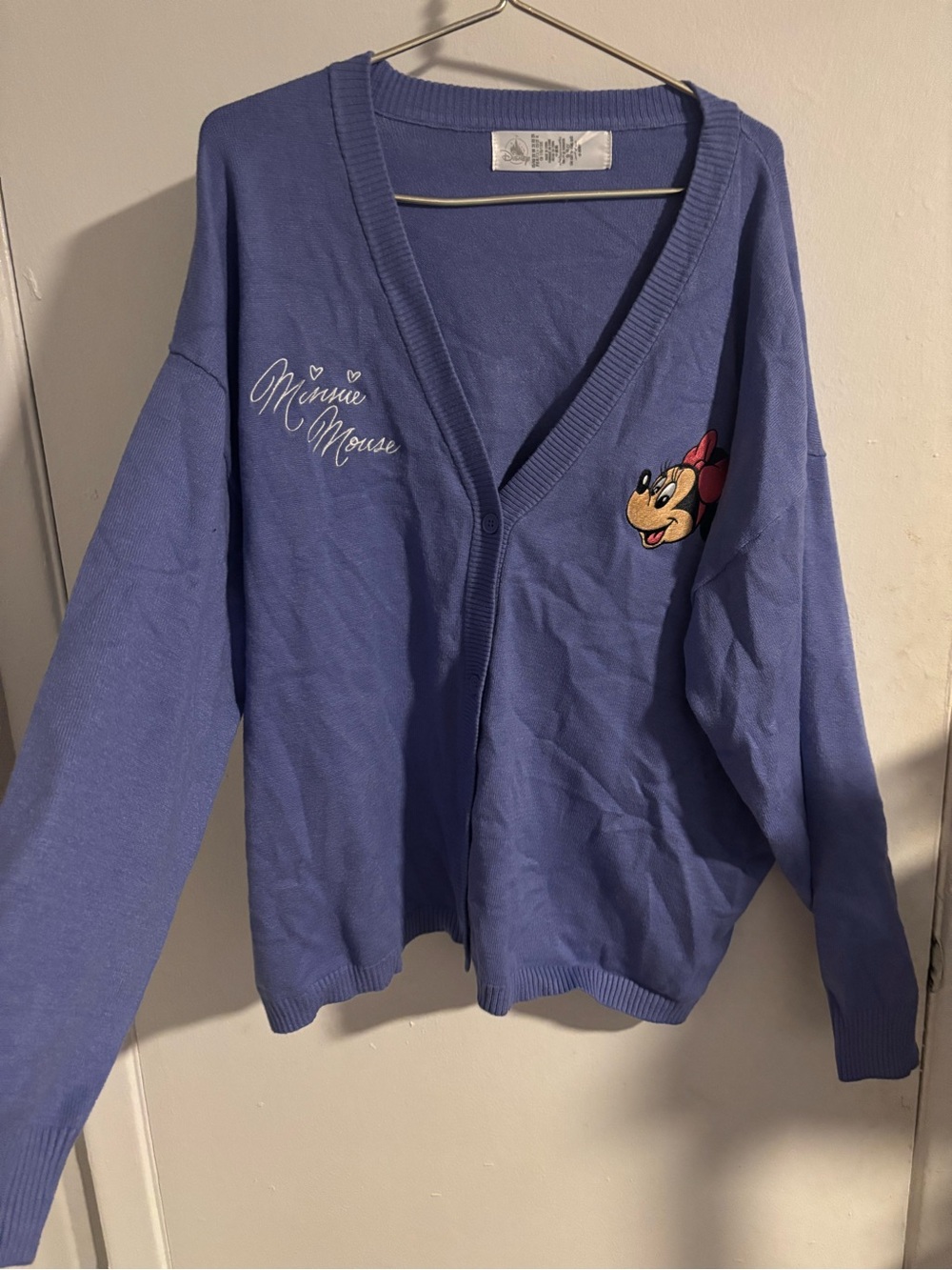 Disney Minnie Mouse Cardigan Sweater Women’s 2X Blue Button Front
(1240)